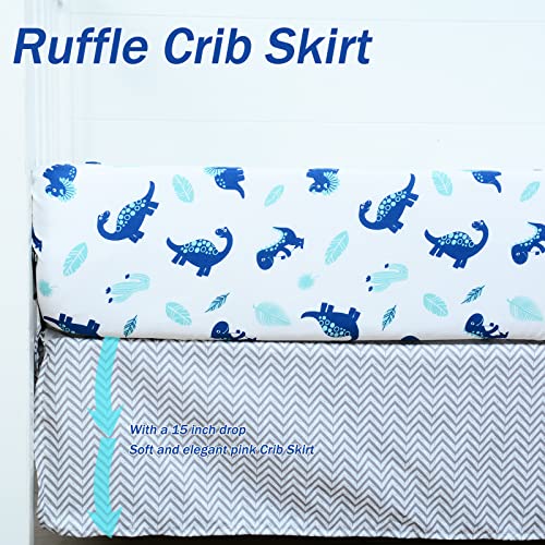 Suyfhdc Crib Bedding Set For Boys Girls, 4 Piece Crib Bedding Set, Standard Size Baby Bedding Set, Crib Quilt & Crib Sheet & Crib Skirt Included & Diaper Stacker #TOP5