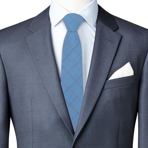 Image of Ties for Men, 3.15'' Mens Plaid Tie Checkered Pattern Necktie for Wedding Party Formal Casual Business Graduation