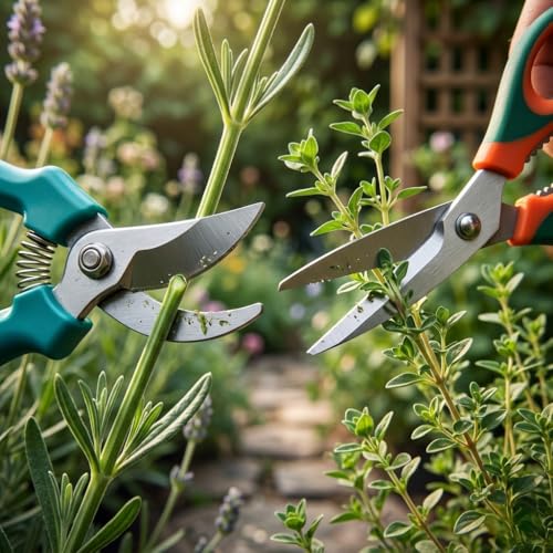 Image of Ocean Mart 9-Piece Gardening Tools Kit for Gardening - Cultivator, Fork, Trowels, Weeder, Garden Scissor, Khurphi & Pruner Cutter for Indoor & Outdoor Gardening