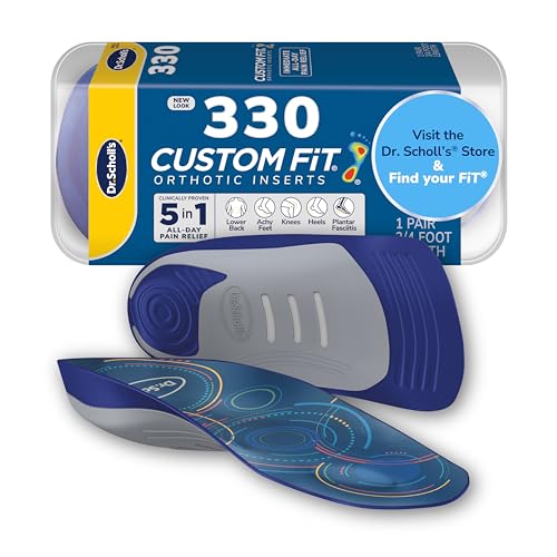 Dr. Scholl’s Custom Fit Orthotics 3/4 Length Arch Support Shoe Inserts - Plantar Fasciitis Relief Insoles for Men and Women, Immediate All-Day Total Lower Body Pain Relief, FSA HSA Eligible, CF330