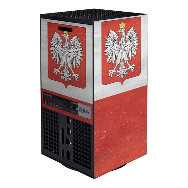 Skinit Decal Gaming Skin Compatible with Xbox Series X Bundle - Poland Flag Distressed Design