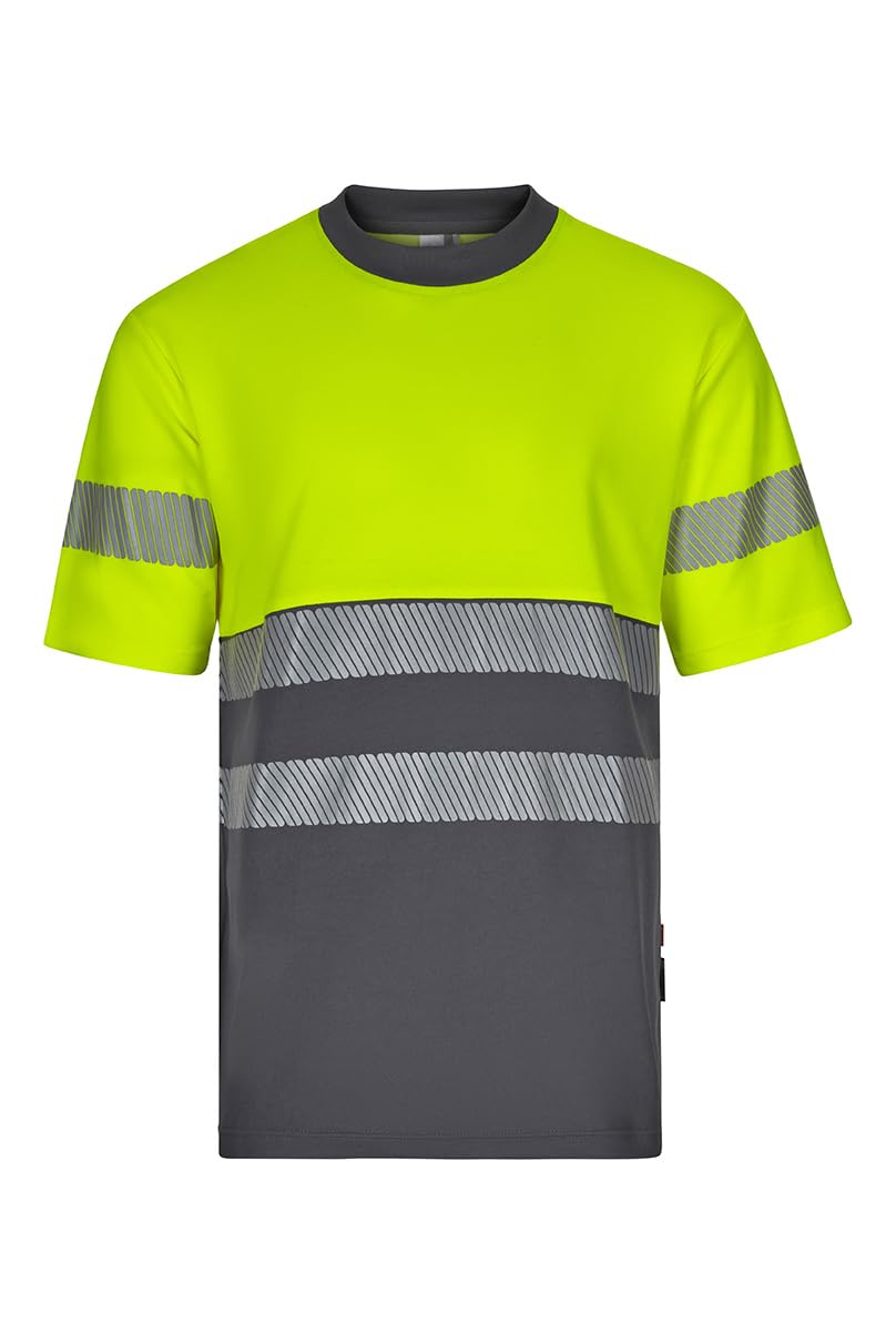VELILLA 305509 Camiseta de Alta Visibilidad en Algodón, Bicolor y Manga Corta con Cinta Segmentada