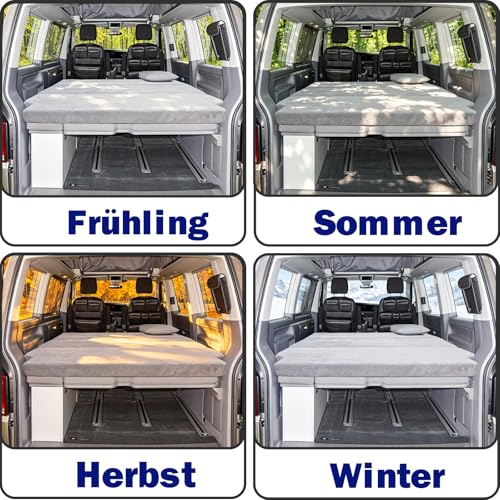 xxjolavv Verdickte tragbare Klappmatratze kompatibel mit VW T32 T4 T5 T6 T6.1 T7 Multivan California Beach Caravelle und Transporter Wohnmobil Camper zubehör 186 * 148 * 8cm