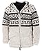 Produktbild GURU SHOP Wolljacke mit Nordischem Muster, Strickjacke Hellgrau/schwarz, Modell 5, Wolle, Size:XL