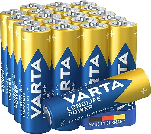 Varta Pila Longlife Power AA Mignon LR6 (paquete de 20 unidades), pila alcalina - «Made in Germany» - Adecuado para juguetes, linternas, mandos y otros aparatos que funcionan con pilas
