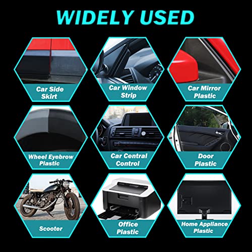 Plastic Restorer For Cars, Ceramic Trim Coat Kit Quick Plastic Trim Restorer, Automotive Interior Plastic Part Ceramic Coating With Sponge And Nozzle, Resists Water, Uv Rays, Dirt, Not Dressing, 200Ml #TOP5