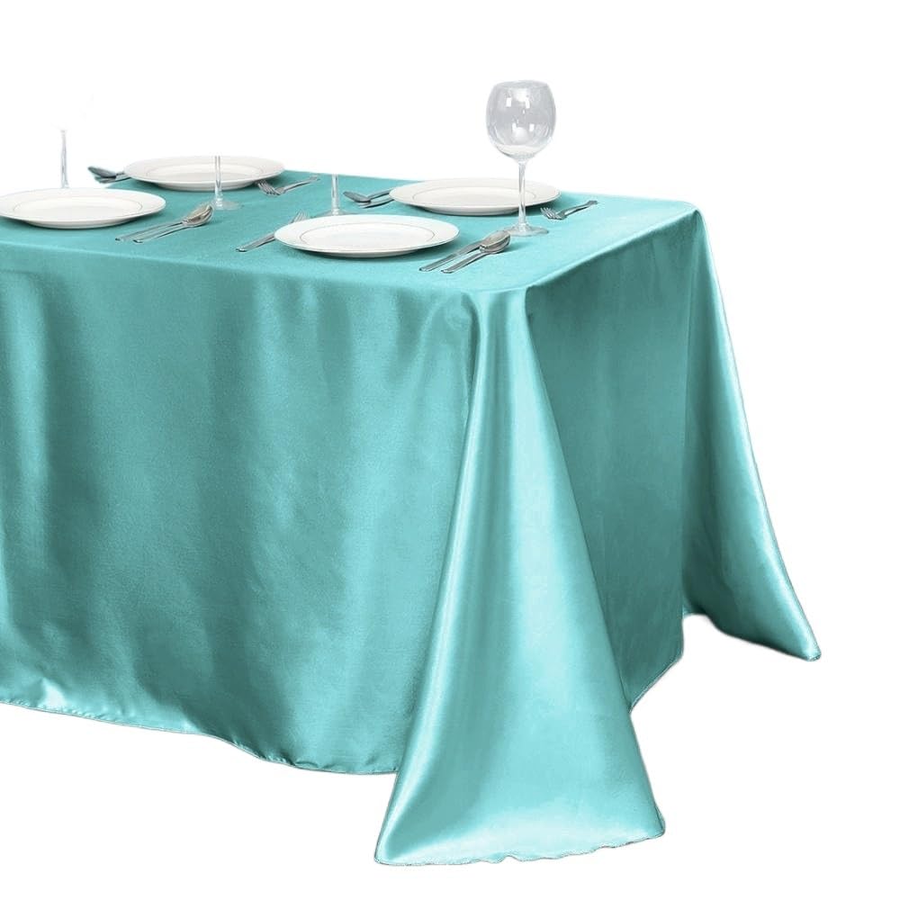 RRYPBOVG Dining Table Cloth Rectangle Satin Tablecloth Table Cloth Overlays Wedding Birthday Events Banquet Home Dining Table(Color 8,145x160cm(57x63inch))
