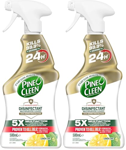 Pine O Cleen 24H Germ Protection Disinfectant Biodegradable Lemon Lime Multipurpose Cleaner 500 ml (Pack of 2)