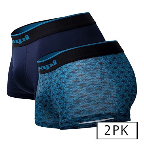 Papi Men's Microflex Brazilian Trunk 2 Pack - UMPA048 (Teal Graphic, Medium)2