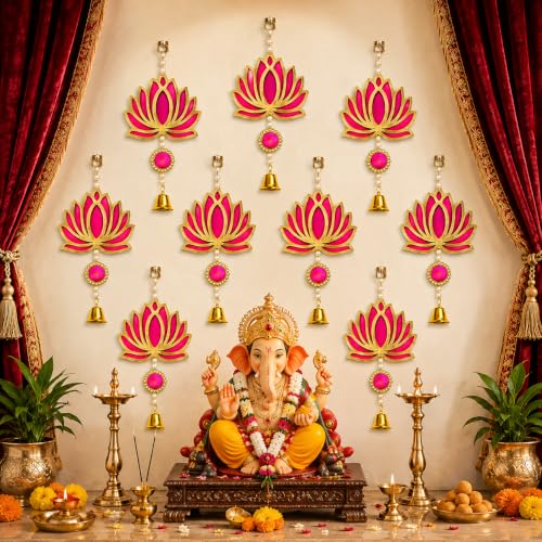 TIED RIBBONS Pack of 10 Wall Door Hanging Lotus Latkan Toran with...
