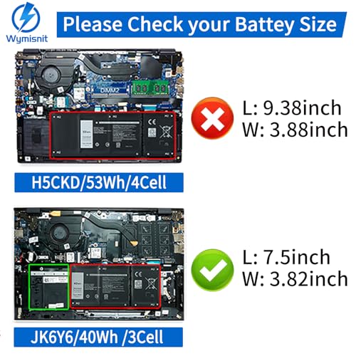 Image of 40Wh Type JK6Y6 Battery for Dell Inspiron 14 5000 5300 5301 5401 5402 5408 5409 5501 5508 5509 5400 5406 7405 7300 7306 7500 7506 2-in-1 Silver Series P102F Latitude 3410 3510 Vostro 5301 5401 5501