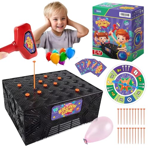 CHOWONE Balloon Popping Game Whack a Bang Tricky Tabletop Board Game Night for Family Party Blast Pop Explosion Box Balloon Toy for Kids and Adults