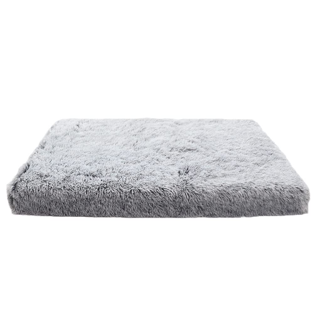 MISSMAO Plush Pet Cat Beds Cushion Mattress, Soft Warm Dog Mat Pad for Small Medium Large Dogs Puppy Mat Pad Blanket Dog Cats Mat with Anti-Slip Bottom,Grey White,XXL(120x80x10cm)