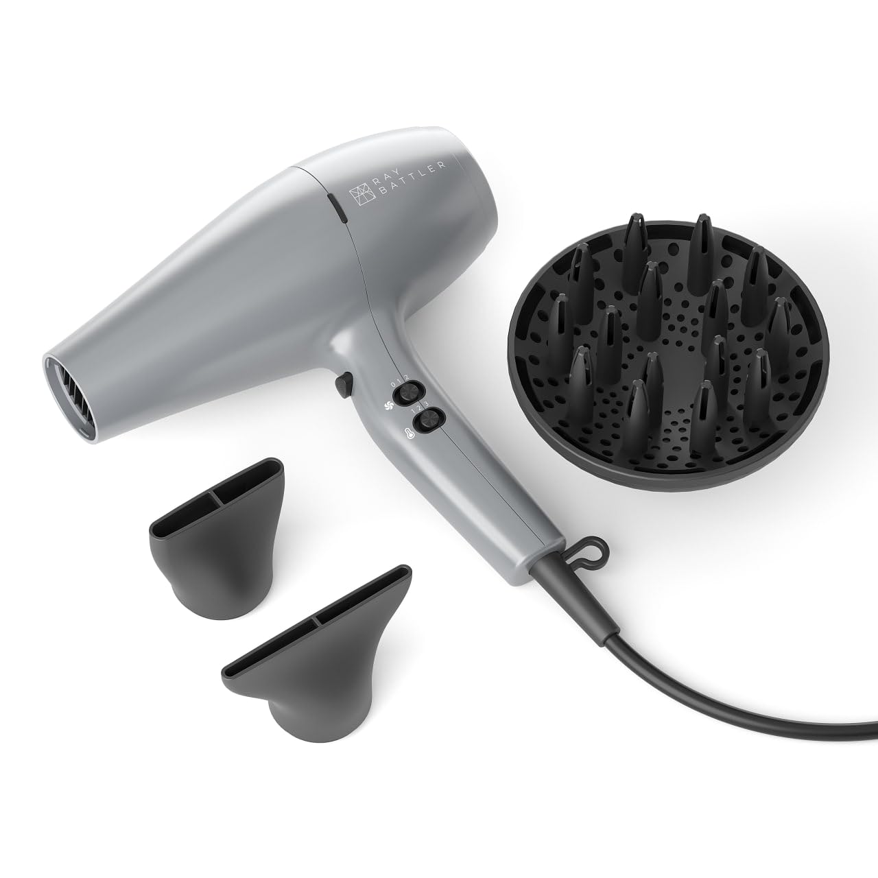 Suszarka do włosów z dyfuzorem, 2600 W, z silnikiem AC, 3 poziomy temperatury, 2 poziomy powietrza, funkcja zimnego powietrza, zdejmowany filtr powietrza, 2 dysze do stylizacji, kabel 2,5