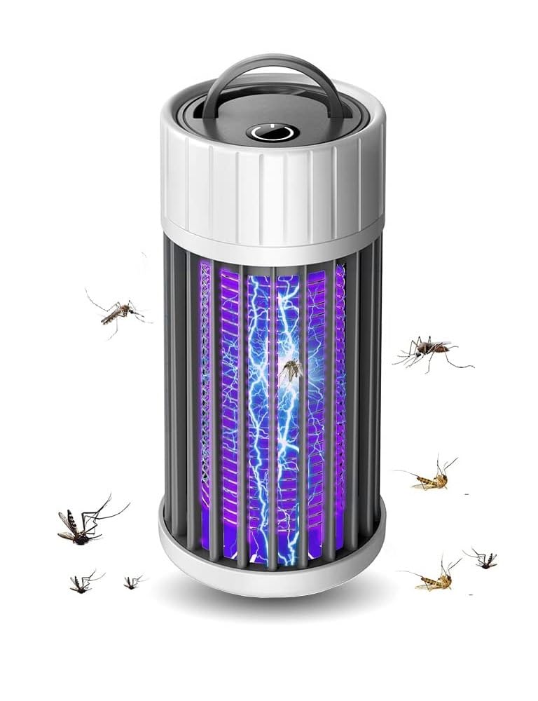 Rechargeable Mosquito Killer Lamp, Physical Bug Zapper Hanging Electronic Fly Killer for Indoor Outdoor Home Office Garden Backyard Plant Protection