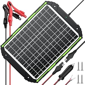 Sun Energise 25W 12V Solar Powered Battery Charger & Maintainer, Built-in Smart MPPT Charge Controller, Waterproof 25 Watt 12 Volt Solar Panel Trickle Charging Kits for Car Auto Boat RV Marine Trailer