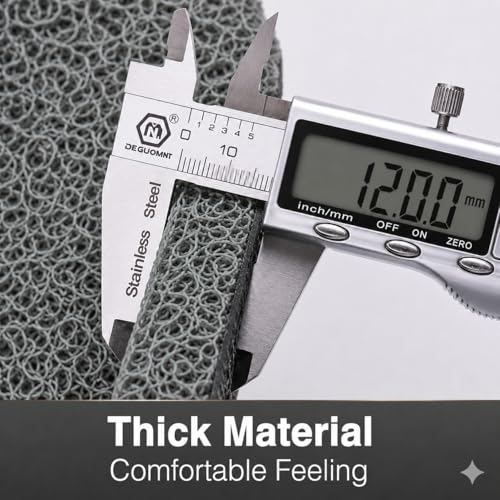 Image of TIB Cushion Noodle Mat for Home Entrance | Heavy Duty Anti-Slip Washable PVC Floor Mat for Bathroom, Kitchen, Bedroom & Office | Water Absorbent Indoor Outdoor Door Mat,Grey,2x12 Feet
