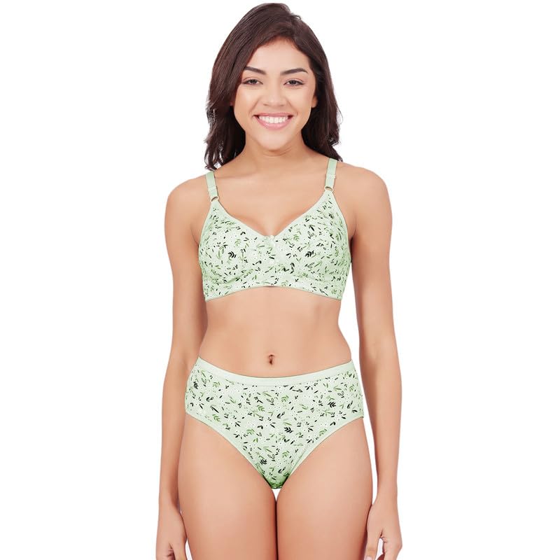 bodycare Women's Assorted Prints Combed Cotton Bra & Panty Set 6450F-picture-19