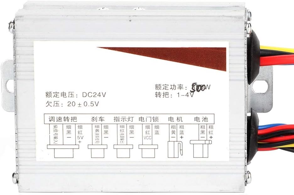 Motor Controller, 24V 5W Motor Brushed Controller Box with Throttle Grip for Electric Scooter Electronic Bike