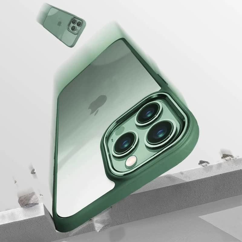 Image of mobistyle iPhone 14 Pro Back Cover, Enhanced Metal Camera Guard Shockproof Back Cover Case for iPhone 14 Pro (Green)