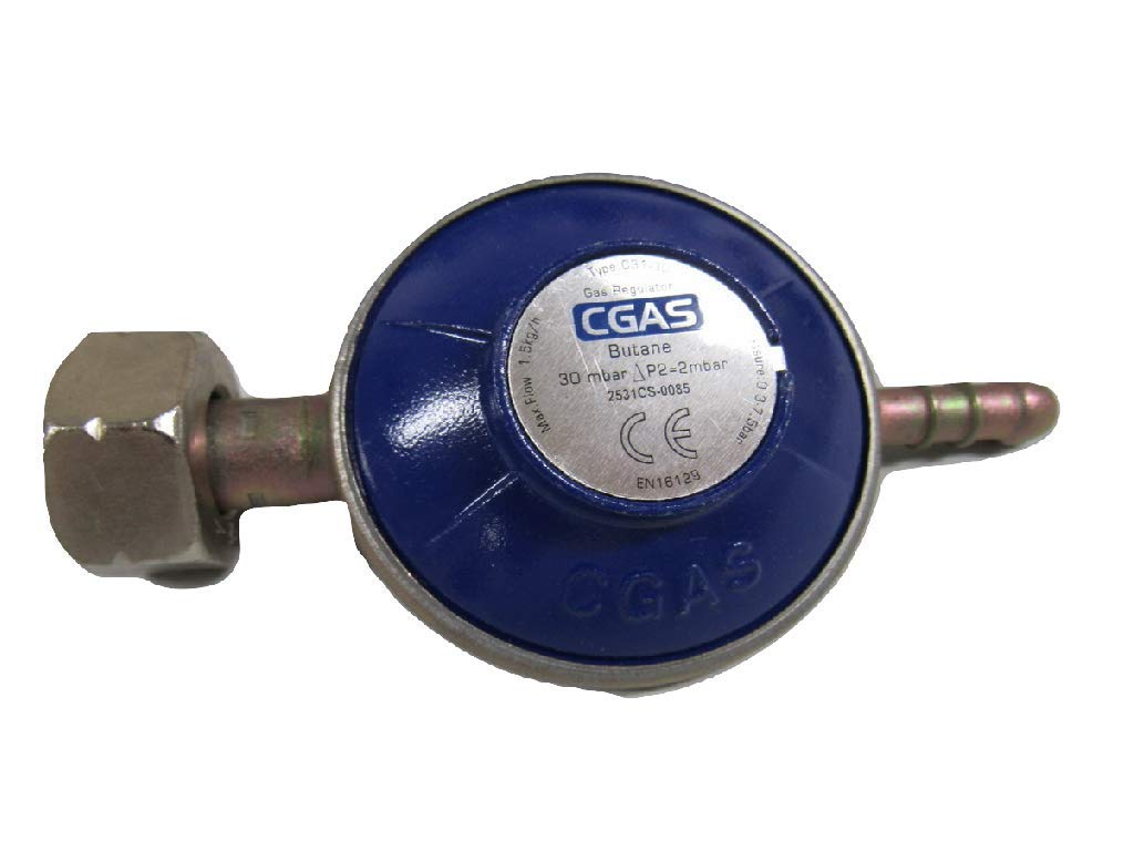 Butane Gas Regulator with G8 Nut (30mbar Pressure)