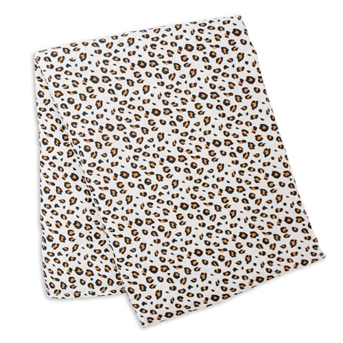 Image of Lulujo Baby Swaddle Blanket| Unisex Softest Bamboo Viscose Muslin Swaddle Blanket| Neutral Receiving Blanket for Girls & Boys 47in x 47in Leopard