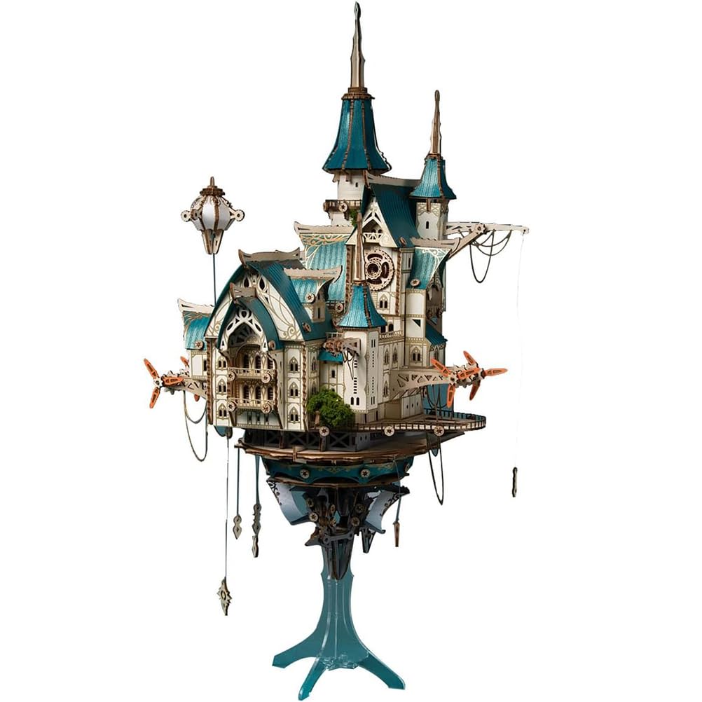 Drewniane puzzle 3D dla dorosłych, 863 elementy Drewniane puzzle 3D Zestawy do budowy fantastycznego zamku, drewniane rękodzieło DIY Fajne zabawki dla mężczyzn i kobiet