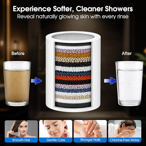 Image of DOCAT Replacement Cartridge for Shower Filter for Hard Water | 15 Stage Water Softener Filter Cartridge | Removes Chlorine, Dirt & Bad Odor | Compatible with Bathroom Shower Filter A15 | Pack of 1