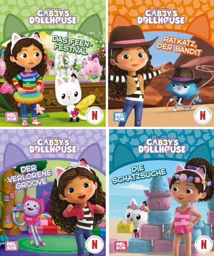 Nelson Mini-Bücher: 4er Gabby's Dollhouse 5-8: 4 wunderbare Abenteuer mit Gabby im Set | Geschichten ab 3 Jahren im Mitnahmeformat
