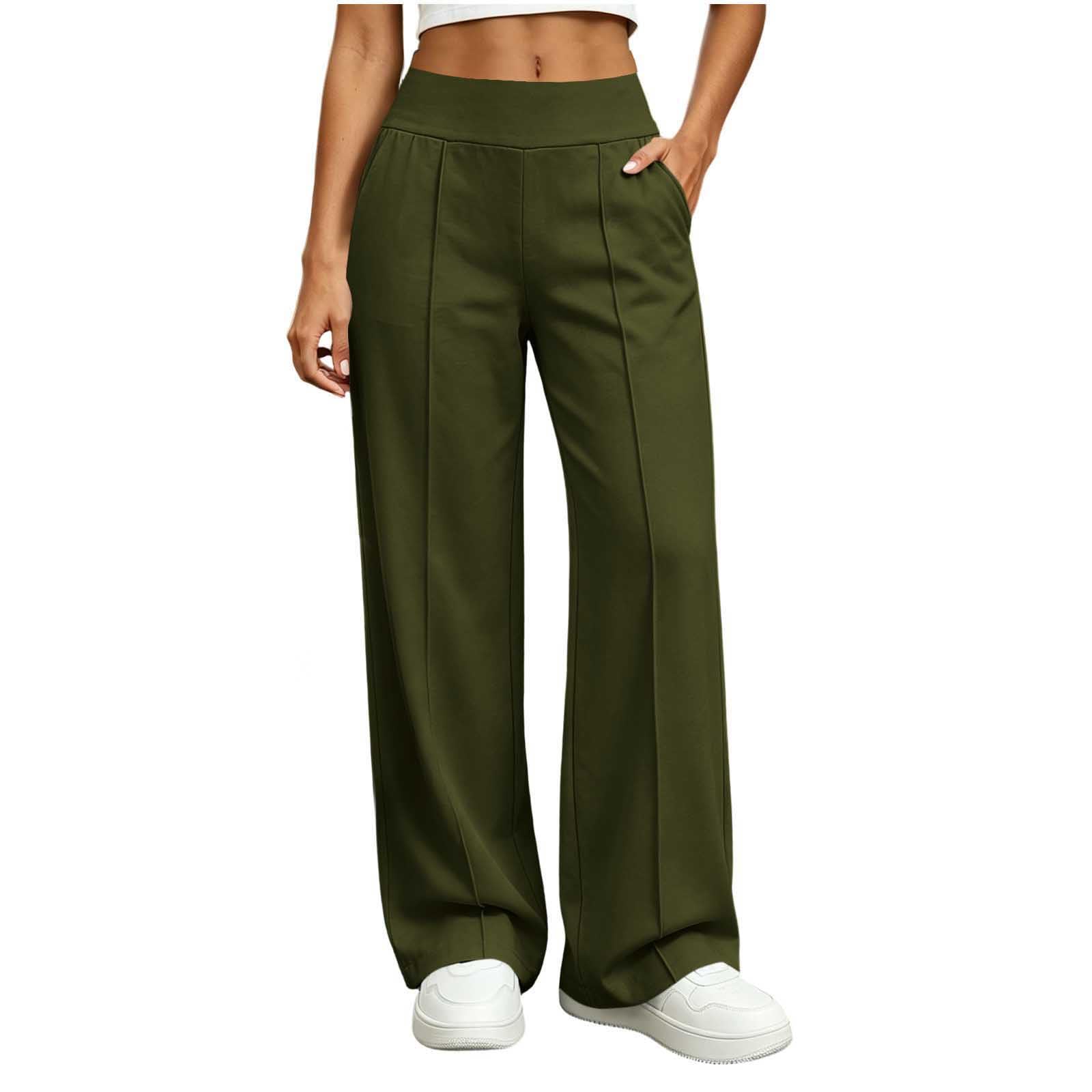 Generico Pantaloni Tuta Donna Pantaloni Lunghi a Vita Alta Pantlone Cotone con Coulisse Regolabile Leggeri e Comodi Pantalone da Corsa con Tasche Tinta Unita Pants Baggy per Jogging Fitness Sport