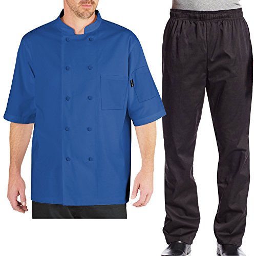 Chef Code Combo Pack, Cool Breeze Chef Coat and Elastic Waist Chef Pants (5X-Large)