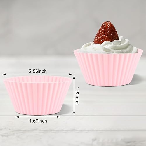 Miniatura 5 de Generic Paquete de 24 tazas de silicona para hornear, forros reutilizables para muffins, moldes antiadherentes para tartas, tamaño estándar, 6