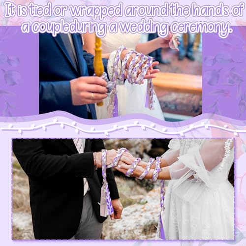 Image of Handfasting Cord Wedding Braided,Elegant Purple,Moon Goddess