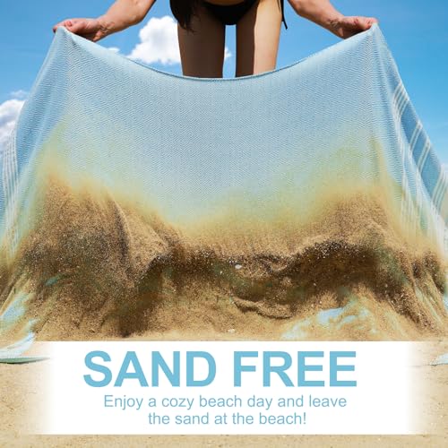 Genovega 6 Packs Oversized Cotton Turkish Beach Towels Set Bulk 74 Inchx38 Inch Extra Large Sand Free Quick Dry Clearance Swim Bath Camping Pool Towel Travel Blanket Adult Essentials Cruise Accessories Vacation Gift thumb #5