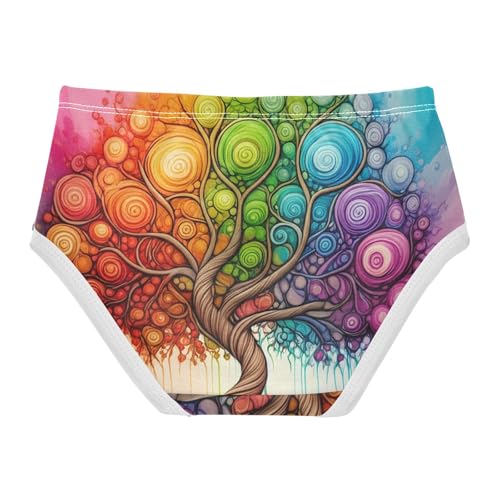 Funny Girls Underwear Toddlers 2t Cotton Panties Little Girl Vibrant Colorful Life Tree Kids Briefs Undies2