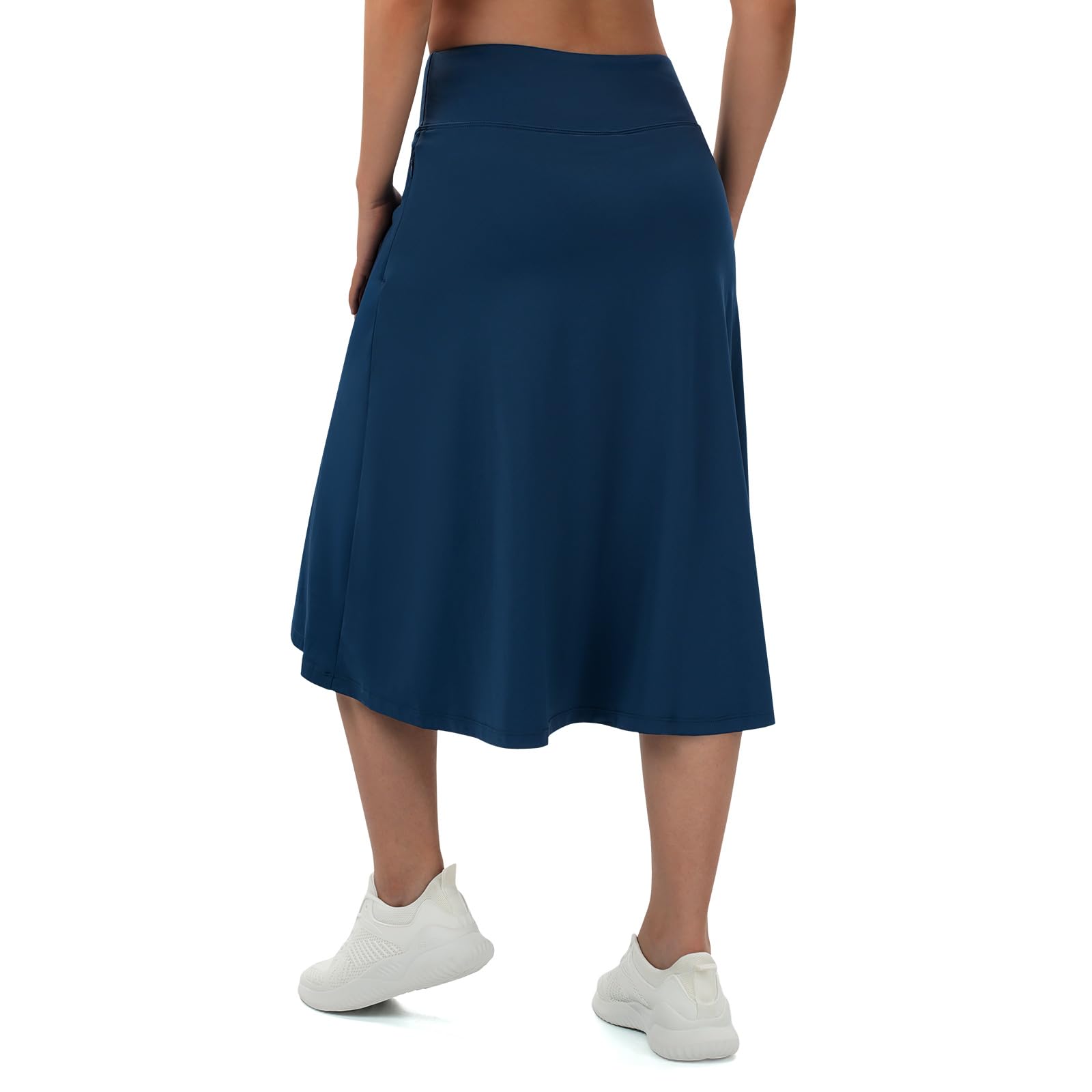 Turnhier Jupe-short longueur midi pour femme avec 2 poches, jupe longue modeste de 71,1 cm, longueur genou, jupe-short athlétique