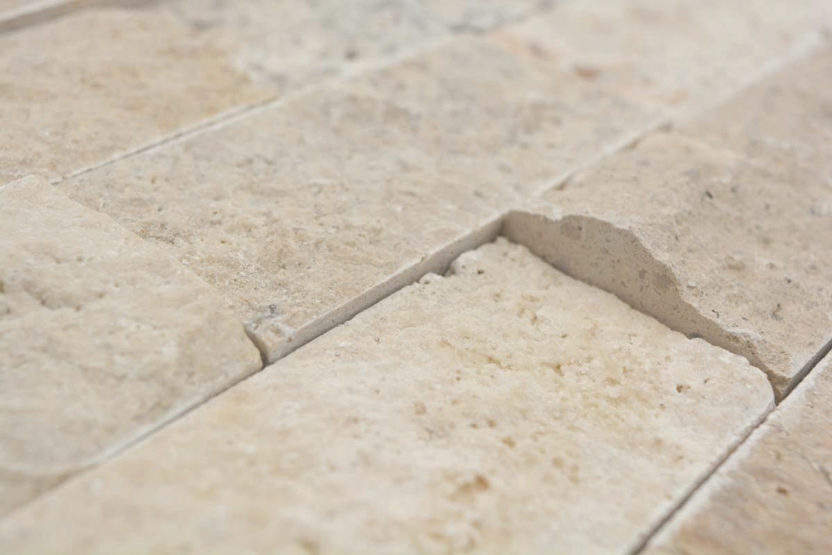 Piastrelle Mosaico In Travertino Chiaro 3D - Ideale Per Bagno, Cucina E Rivestimenti Pareti - Foto 10