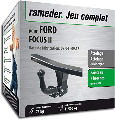 Attelage démontable avec Outil + Faisceau 7 Broches Compatible avec Ford Focus II (152392-05210-1-FR).