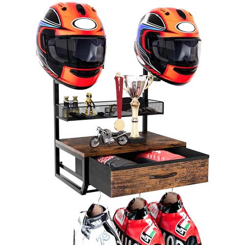 TQVAI Helmet Holder Wall Mount, Hold up to 2 Helmets,