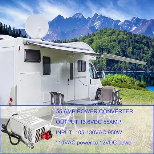 Image of 𝟐𝟎𝟐𝟔 𝐔𝐩𝐠𝐫𝐚𝐝𝐞 WF-9855 55 Amp Power Converter, Rv Power Converter, WF-9855-AD, Replace for RV Trailer Camper 9800 Series, WF-9855-AD, 55 Amp Power Converter for Rv, 5 Years Warranty