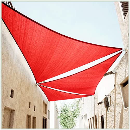 ColourTree CTAPRT20 - Toldo triangular (3 x 48 x 45 cm, con bloqueo UV UPF50, resistente, 190 g/m²), color rojo
