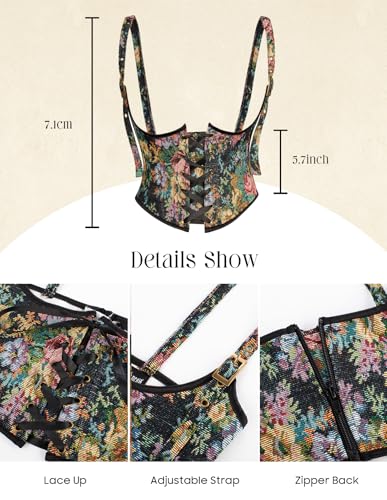 Image of Scarlet Darkness Corset Belt for Women Floral Renaissance Underbust Corset