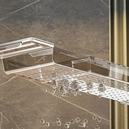 Bandeja de bañera ajustable con diseño de drenaje rápido y organizador impermeable de gran volumen 6