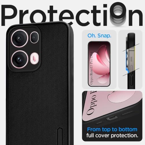 Image of Jkobi Back Cover Case for Oppo Reno13 Pro 5G | Oppo Reno 13 Pro 5G (Textured Grip Design | Camera Protetion | Slim and Light Weight | Soft Touch and Feel | Black)