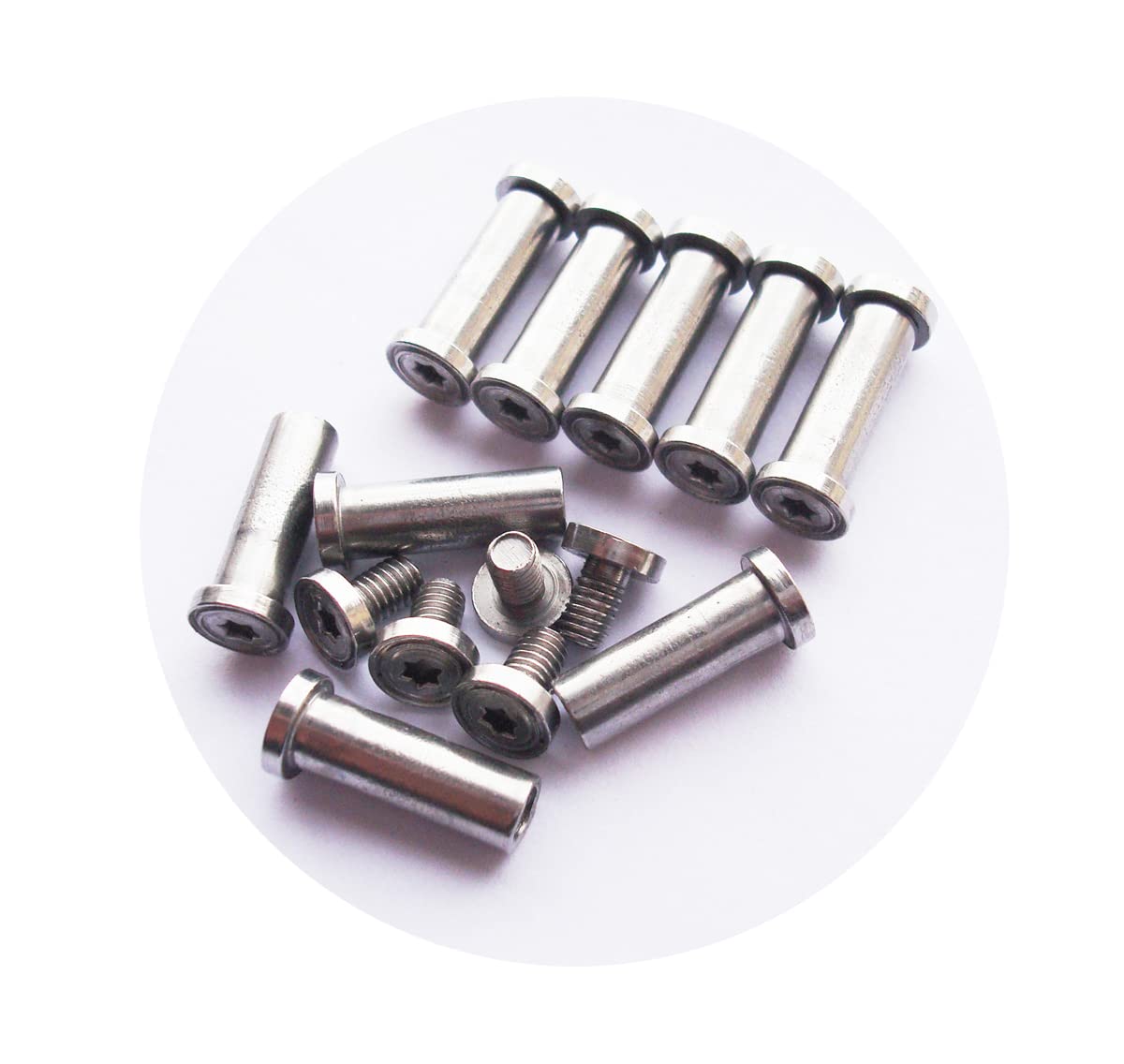 Coltello tascabile Pivot Pins, coltello pieghevole Corby Bolzen, produttore di coltelli EDC rivetti di fissaggio a vite, manico per coltelli fai da te, confezione da 10