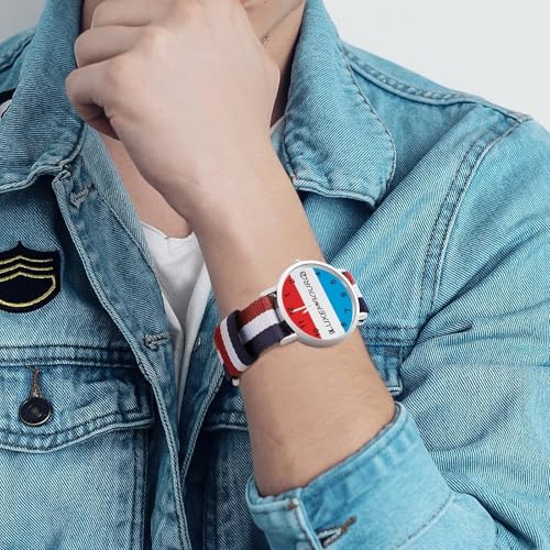 Luxembourg Flag Lightweight Wrist Watch Adjustable Nylon Band Outdoor Sport Work Wrist Watch Easy to Read Time4