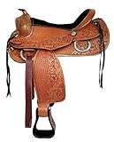 Full Quarter Horsebar A&M Reitsport Westernsattel Miami aus Büffelleder hoher Qualität Reining Sattel Neu, Größe:17 Zoll