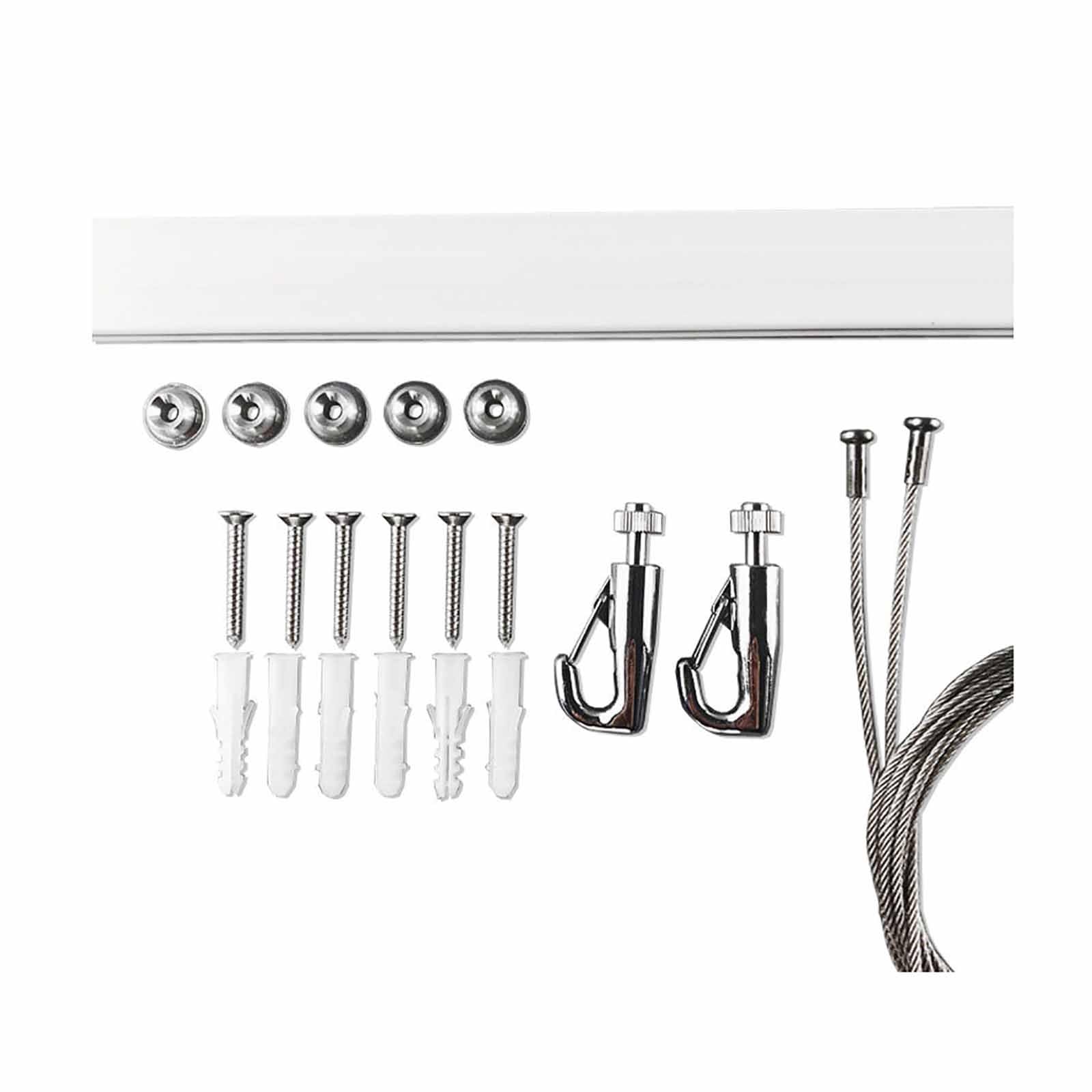 Hanging Track, Artwork Display Rail System with 2 Steel Wire Ropes and 2 Hooks, Gallery Picture Hanging Rail Kit for Paintings