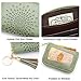 APHISON RFID Credit Card Holder Zipper Card Case Keychain Small Wallet for Women 1927 GREEN