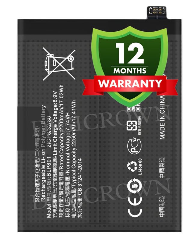 Image of Original BLP801 Battery Compatible for OnePlus 9R (LE2100, LE2101) - (4500mAh) - 1 Year Warranty